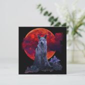 Oh Wolf Moon | Goth Wolf Card (Stehend Vorderseite)