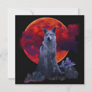 Oh Wolf Moon   Goth Wolf Card