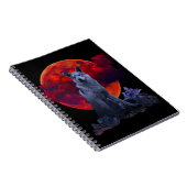 Oh Wolf Moon | Goth Wolf Notebook Notizblock (Rechte Seite)