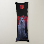 Oh Wolf Moon | Gothic Body Pillow Seitenschläferkissen (Vorderseite Vertikal)