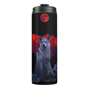 Oh Wolf Moon   Thermal Goth Coffee Tumbler Thermosbecher