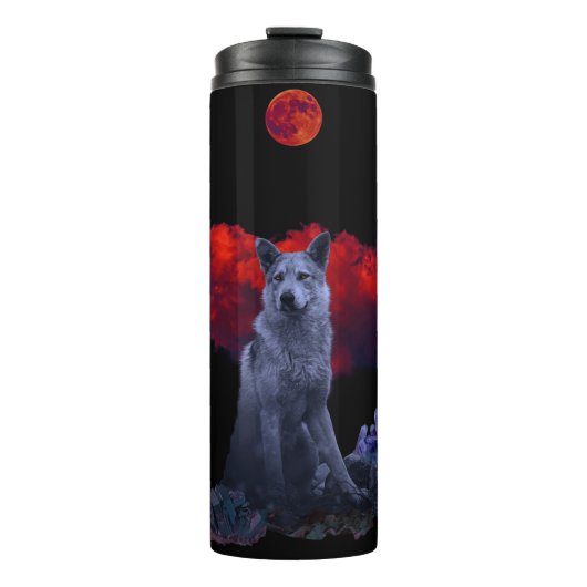 Oh Wolf Moon | Thermal Goth Coffee Tumbler Thermosbecher (Vorderseite)