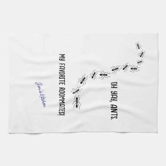 Oh Yay, Ants Funny Sarcastic Geschirrtuch (Horizontal)