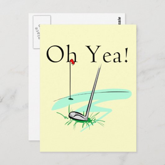 Oh Yea Golf T - Shirt und Geschenke Postkarte (Vorne/Hinten)