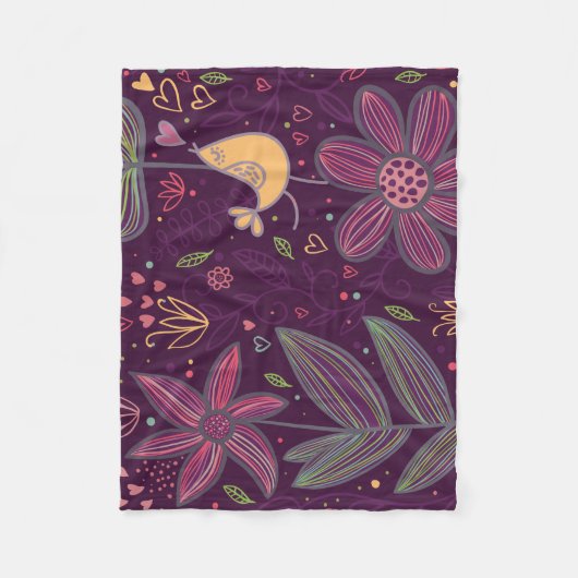 Oh Yellow Birdie Fleece Blanket (Vorderseite)