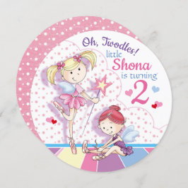 Oh, zwei, Niedliche Ballettmädchen, Alter 2 Einladung