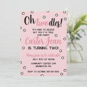 Oh zwei Zweite Geburtstags Rosa Party (Stehend Vorderseite)