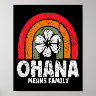 Ohana bedeutet Familie Hawaii Sommer Palmen Strand Poster