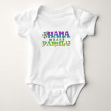  Ohana bedeutet Familie mit Plumeria Baby Bodysuit