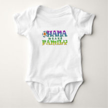Ohana bedeutet Familie mit Plumeria Baby Bodysuit