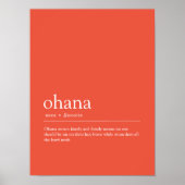 "Ohana" Funny Hawaiin Family Definition Print Poster (Vorne)