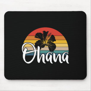 Ohana Hawaii Hibiskus Blume 70er Retro Family Holi Mousepad