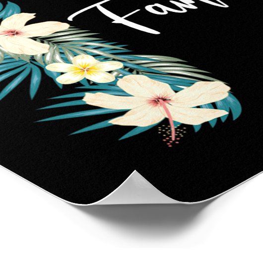 Ohana Means Familienurlaub Hawaiianische Blume Poster (Ecke)