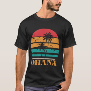 Ohana Retro 1970er Stil Tropical Sunset Graphic T-Shirt