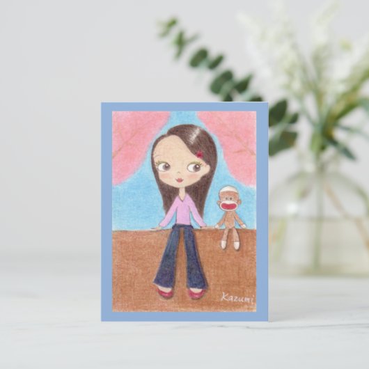 Ohanami (Kirschblütenansicht) Postkarte (Stehend Vorderseite)