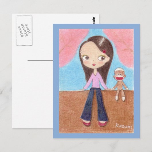 Ohanami (Kirschblütenansicht) Postkarte (Vorne/Hinten)