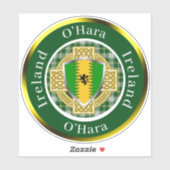O'Hara Irish Shield/Celtic Cross Personalisiert Aufkleber (Blatt)