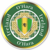 O'Hara Irish Shield/Celtic Cross Personalisiert Aufkleber (Vorderseite)