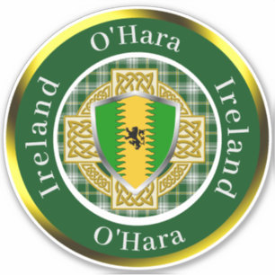 O'Hara Irish Shield/Celtic Cross Personalisiert Aufkleber