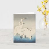 Ohara Kosen Five White Egrets - Blank Card Karte (Gelbe Blume)
