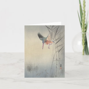 Ohara Kosen Kingfisher Fishing - Blank Card Karte