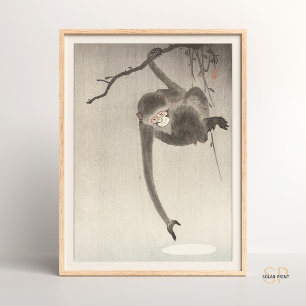 Ohara Koson Affe und Mond japanische asiatische Ku Poster