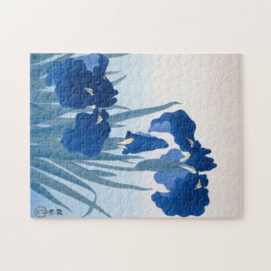 Ohara Koson, Blue Iris - Japanisch Fine Art Puzzle (Horizontal)