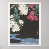 Ohara Koson Chrysanthemen und fließendes Wasser Ja Poster (Vorne)