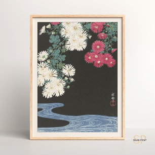 Ohara Koson Chrysanthemen und fließendes Wasser Ja Poster