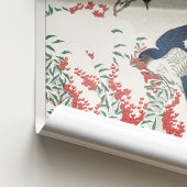 Ohara Koson Flycatchers über Nandina Bush Bird Jap Poster