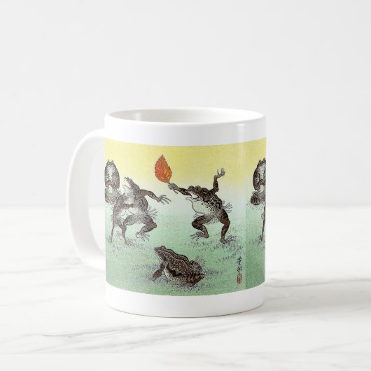 Ohara Koson , “ Frog Sumo ”  小原古邨 Kaffeetasse (Vorderseite Links)
