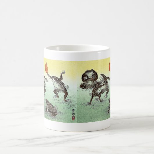 Ohara Koson , “ Frog Sumo ”  小原古邨 Kaffeetasse (Mittel)