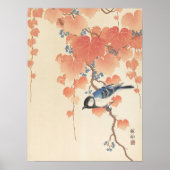 Ohara Koson Great Tit auf Paulownia Zweig Japanisc Poster (Vorne)