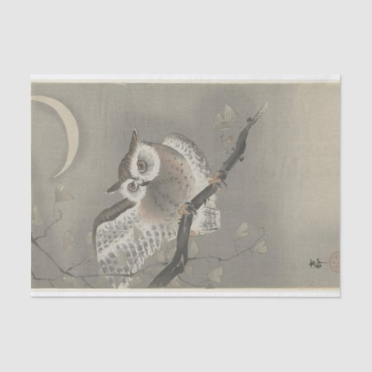 Ohara Koson hat in Ginkgo eine Schüssel mit langjä Seidenpapier (Vorderseite)