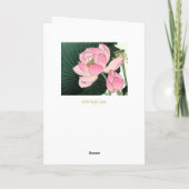 Ohara Koson, japanische Kunst: Rosa Lotus Mutterta Karte (Rückseite)
