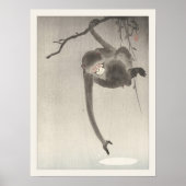 Ohara Koson Monkey und Moon Japanisch Asiatische K Poster (Vorne)