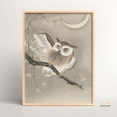 Ohara Koson Owl Under Crescent Moon Poster