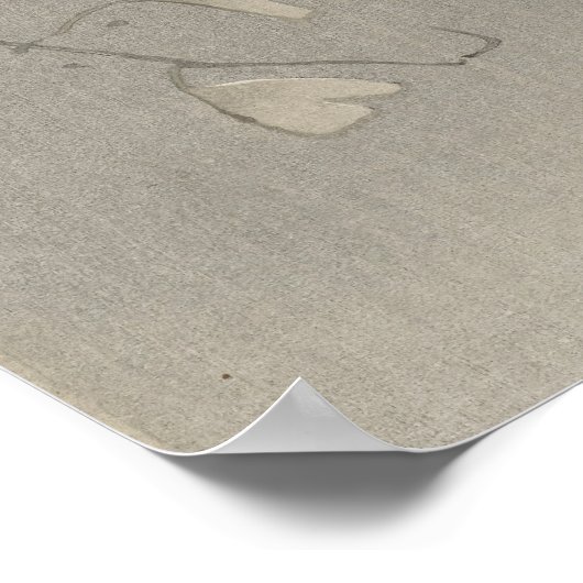 Ohara Koson Owl Under Crescent Moon Poster (Ecke)