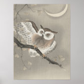 Ohara Koson Owl Under Crescent Moon Poster (Vorne)