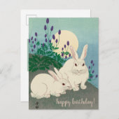 Ohara Koson, Two Rabbits - Japanisch Art Birthday Postkarte (Vorne/Hinten)