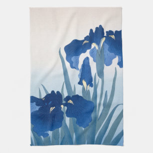 Ohara Koson Vintag Japanisch Fine Art Blue Irises Geschirrtuch