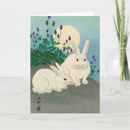 Ohara Koson, Zwei Kaninchen - Japanische Kunst Karte