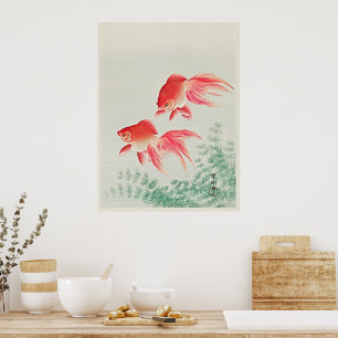 Ohara Koson Zwei Schleier Goldfische - Kunstposter Poster