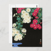Ohara Kosons berühmtes Gemälde Chrysanthema Postkarte (Vorne/Hinten)