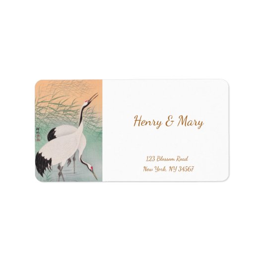 Ohara Kosons Krane Adressaufkleber (Vorne)