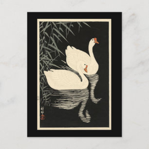 Ohara Kosons Vintage Schwäne Postkarte