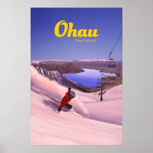 Ohau Skigebiet Reiseplakat Poster (Vorne)