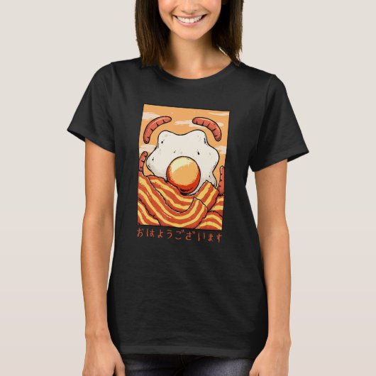 Ohayo Egg Bacon Sausage Hotdog Breakfast Food Baco T-Shirt (Vorderseite)
