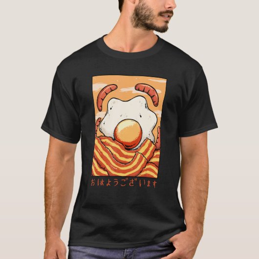 Ohayo Egg Bacon Sausage Hotdog Breakfast Food Baco T-Shirt (Vorderseite)