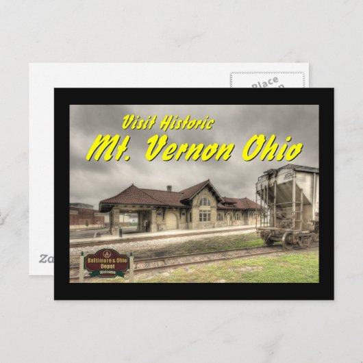 OHCA102.B&O Railroad Depot - Mt Vernon Oh. Postkarte (Vorne/Hinten)